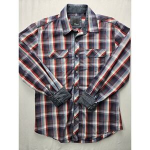 7 Diamonds‎ Men's Plaid Long Sleeve Button Up Shirt Size Medium Sunset Highway